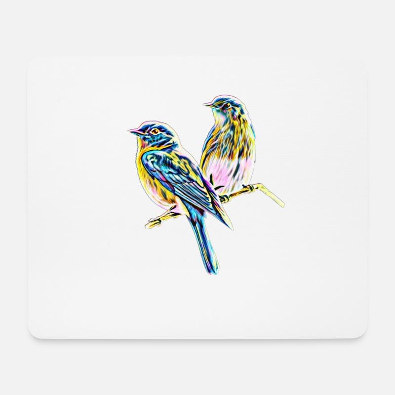 Oiseaux - Tapis de souris (format paysage) - blanc