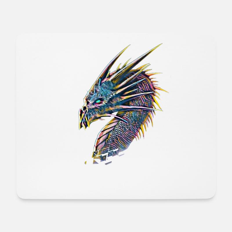 Drache - Mousepad (Querformat) - Weiß