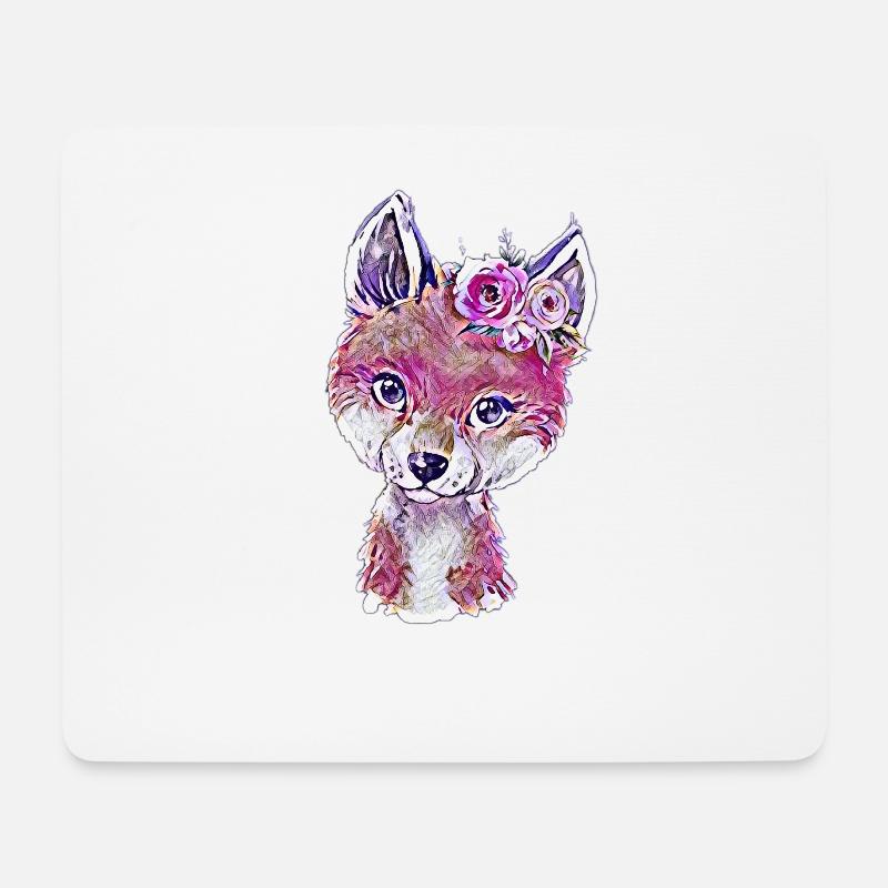 Fuchs - Mousepad (Querformat) - Weiß
