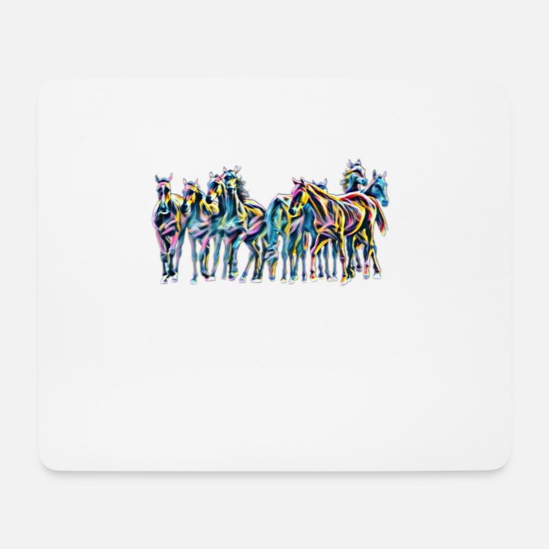 Pferde - Mousepad (Querformat) - Weiß