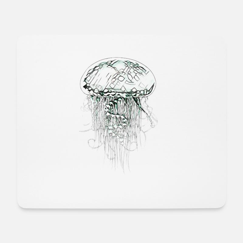 Qualle - Mousepad (Querformat) - Weiß