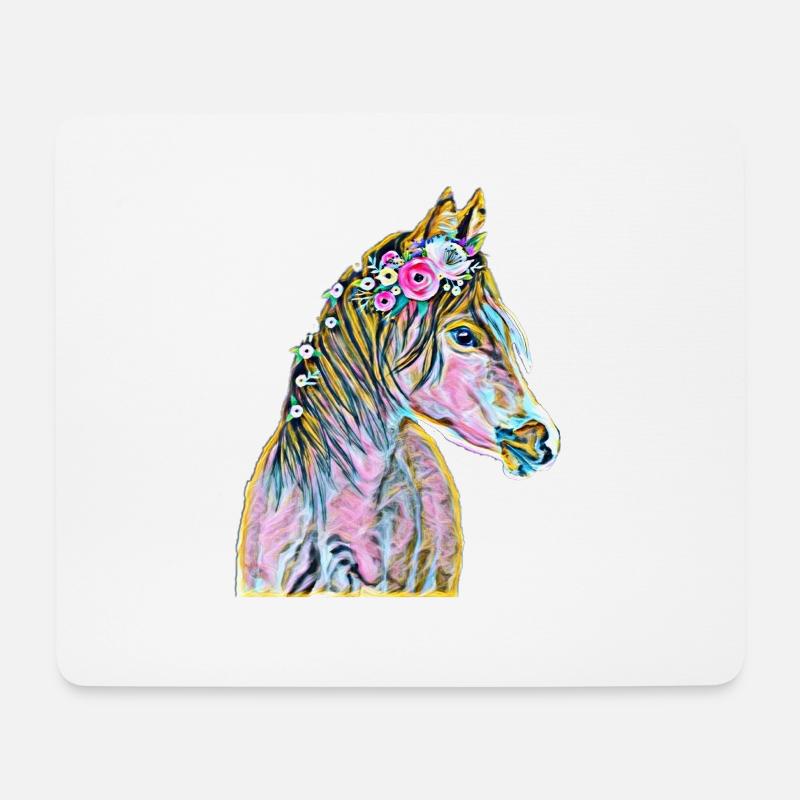 Pferd - Mousepad (Querformat) - Weiß