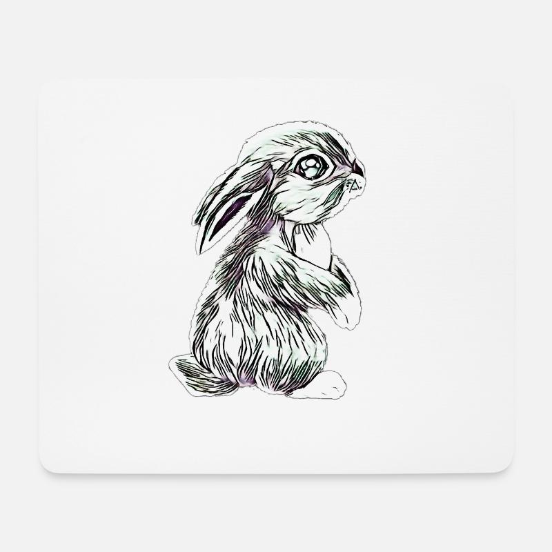 Hase - Mousepad (Querformat) - Weiß
