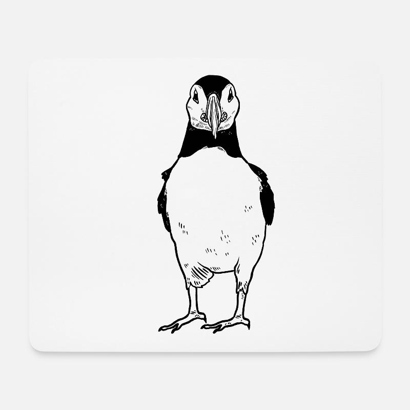 Papageitaucher Puffin - Mousepad (Querformat) - Weiß