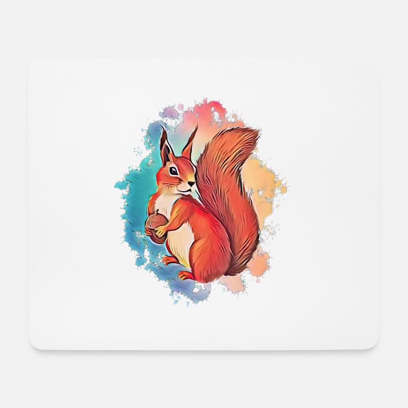 Eichhörnchen - Mousepad (Querformat) - Weiß