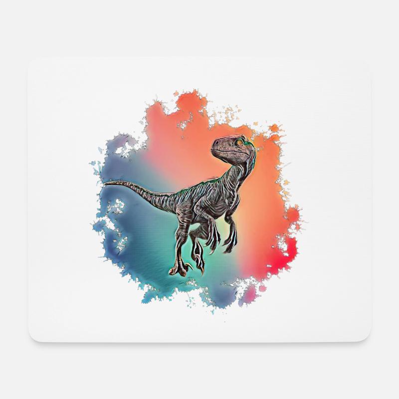 Velociraptor - Mousepad (Querformat) - Weiß