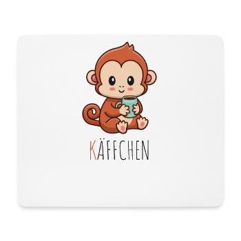 Käffchen Äffchen mit Tasse Kaffee Kaffeetrinker - Mousepad (Querformat) - Weiß - Vorne