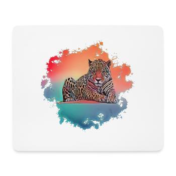 léopard - Tapis de souris (format paysage) - blanc - Devant