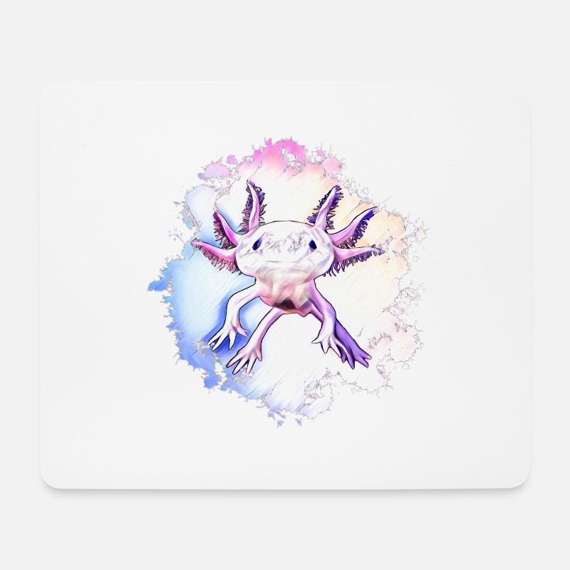 Axolotl - Mousepad (Querformat) - Weiß