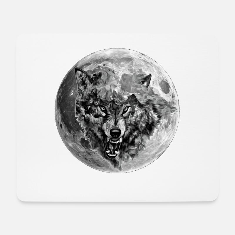 wolf - Mouse Pad (horizontal) - white