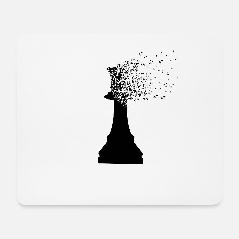 Chess queen king dispersion - Mousepad (Querformat) - Weiß