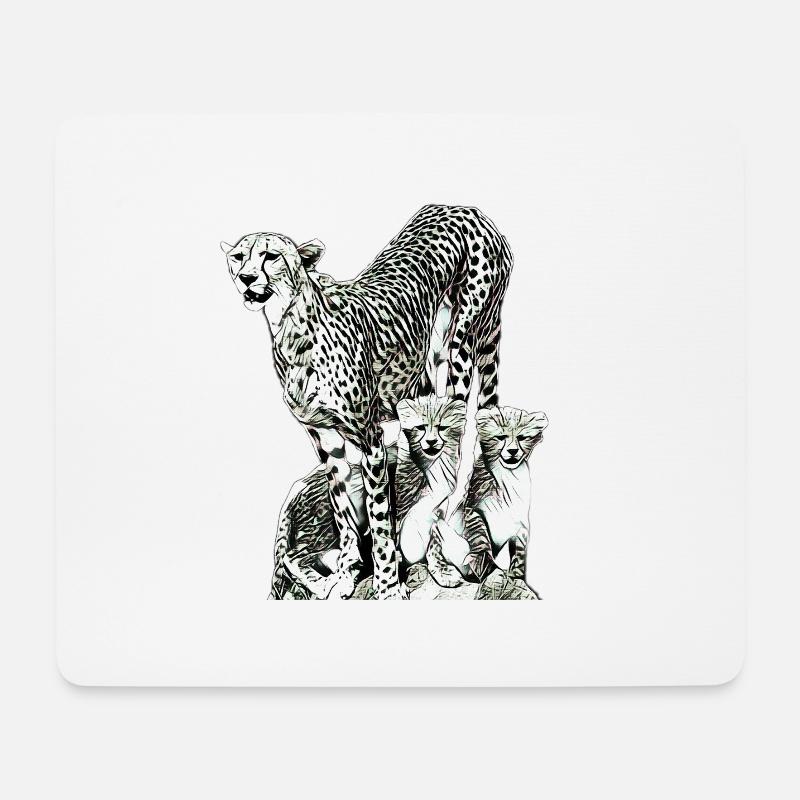 Gepard - Mousepad (Querformat) - Weiß