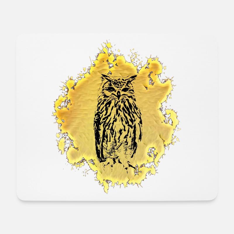 Eulen - Mousepad (Querformat) - Weiß