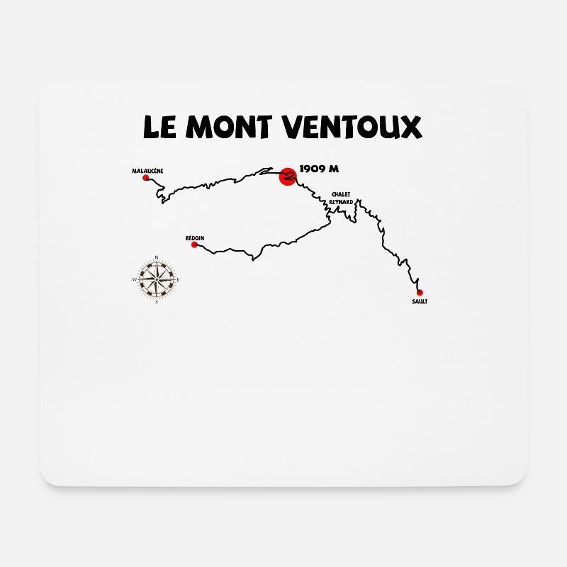Le Mont Ventoux Serpentine Frankreich Radfahren - Mousepad (Querformat) - Weiß