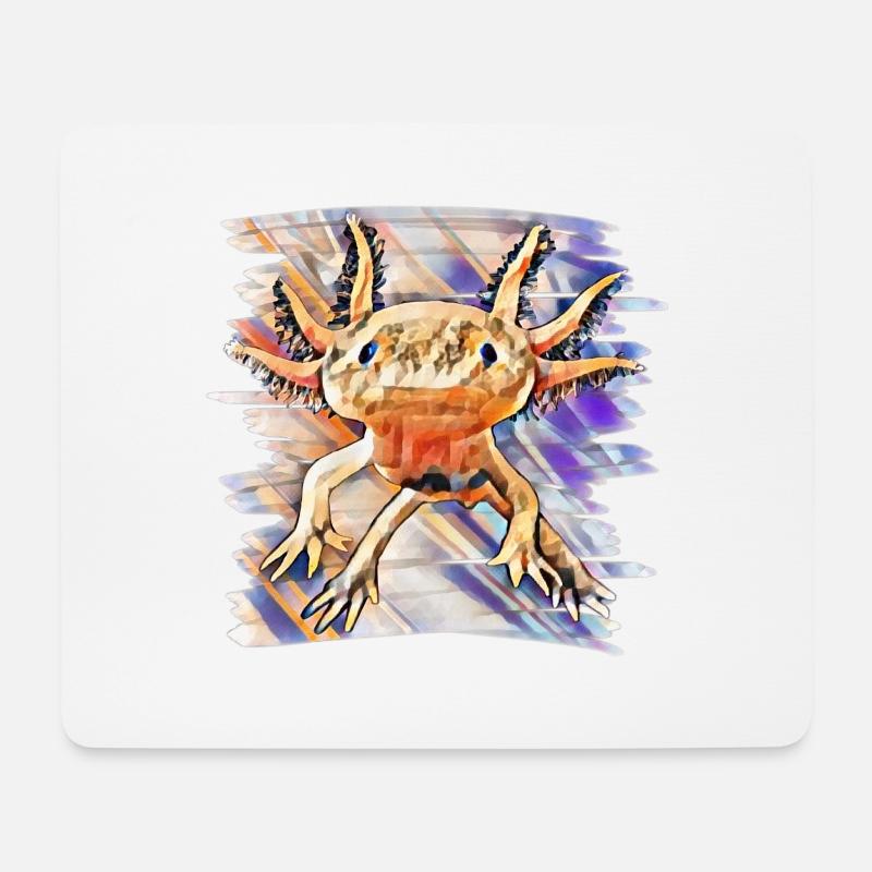 Axolotl - Mousepad (Querformat) - Weiß