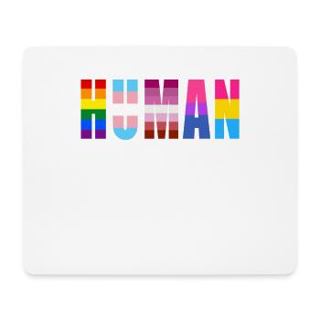 HUMAN LGBTQ Flag Heart - LGBTQ - Mouse Pad (horizontal) - white - Front