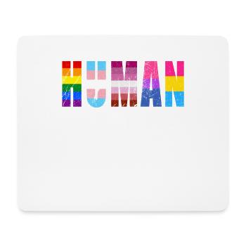HUMAN LGBTQ Flag Colors Distressed - LGBTQ - Mouse Pad (horizontal) - white - Front