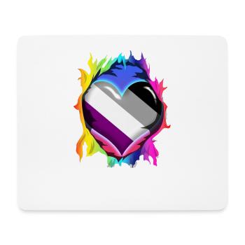 Coeur de fierté LGBTQ - Asexué - Tapis de souris (format paysage) - blanc - Devant