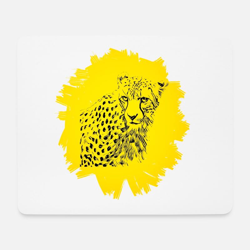 Gepard - Mousepad (Querformat) - Weiß