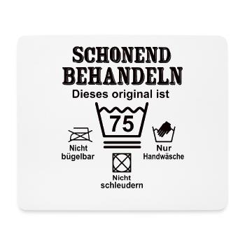 Schonend Behandeln Geschenk zum 75. Geburtstag - Mousepad (Querformat) - Weiß - Vorne