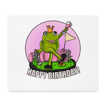 Motif drôle de joyeux anniversaire avec la reine grenouille - Tapis de souris (format paysage) - blanc - Devant