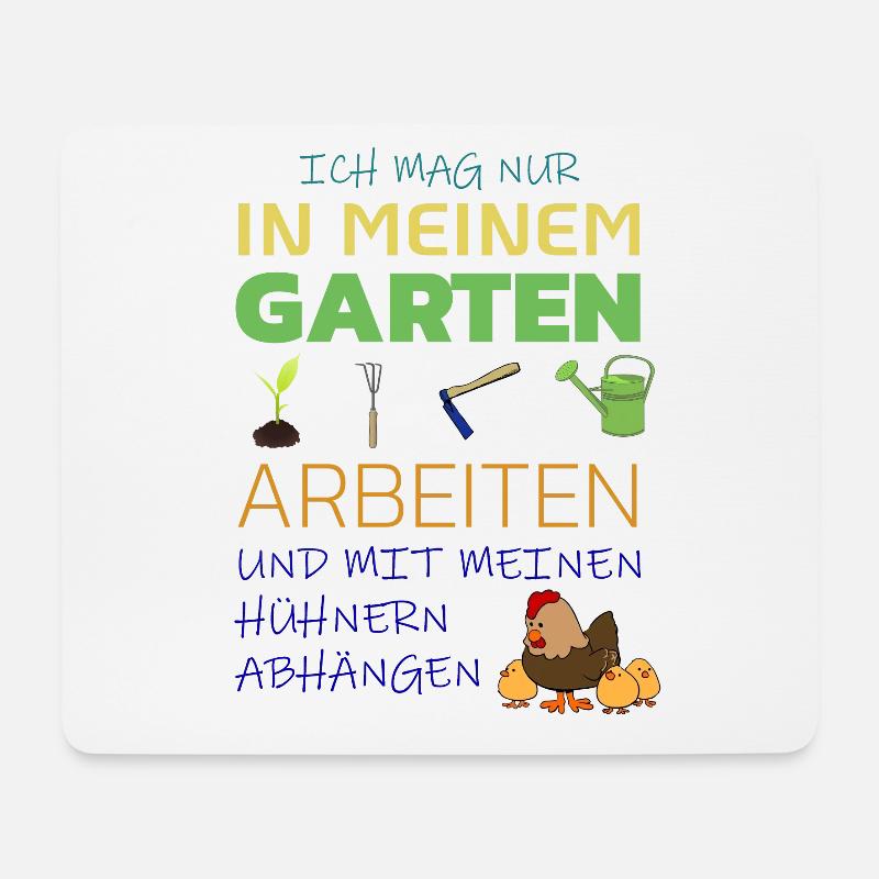 Ich mag nur in meinem Garten arbeiten und mit - Mousepad (Querformat) - Weiß