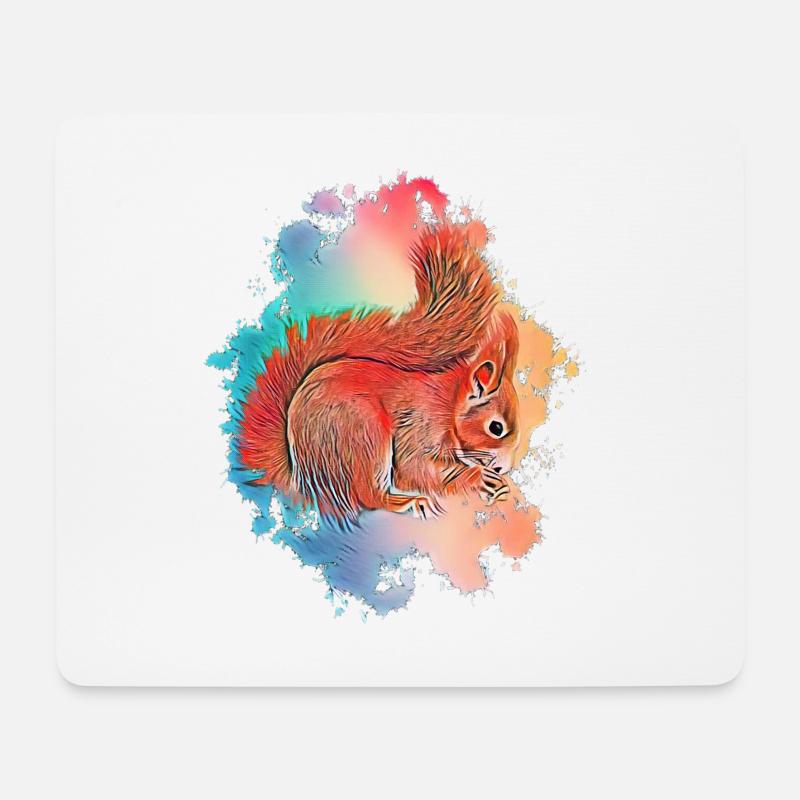 Eichhörnchen - Mousepad (Querformat) - Weiß