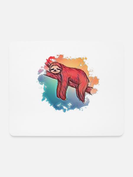 Faultier - Mousepad (Querformat) - Weiß