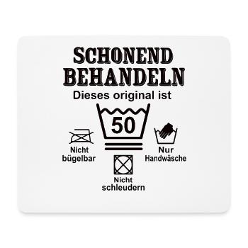 Schonend Behandeln Geschenk zum 50. Geburtstag - Mousepad (Querformat) - Weiß - Vorne