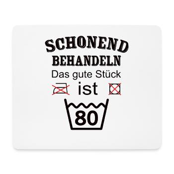 Schonend Behandeln Geschenk zum 80. Geburtstag - Mousepad (Querformat) - Weiß - Vorne