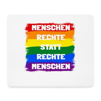 Menschenrechte statt rechte Menschen Regenbogen - Mousepad (Querformat) - Weiß - Vorne