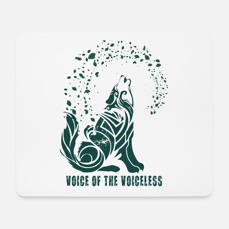 Earth Day Wolf Silhouette Tierschutz Tierschützer - Mousepad (Querformat) - Weiß