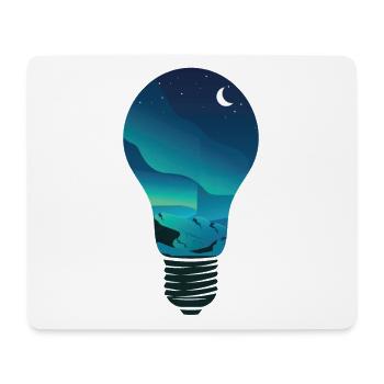 Light Bulb Aurora Borealis Northern Lights Alaska - Mouse Pad (horizontal) - white - Front