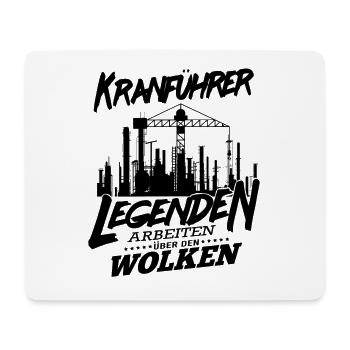 Kranführer Sprüche Legenden arbeiten über den - Mousepad (Querformat) - Weiß - Vorne