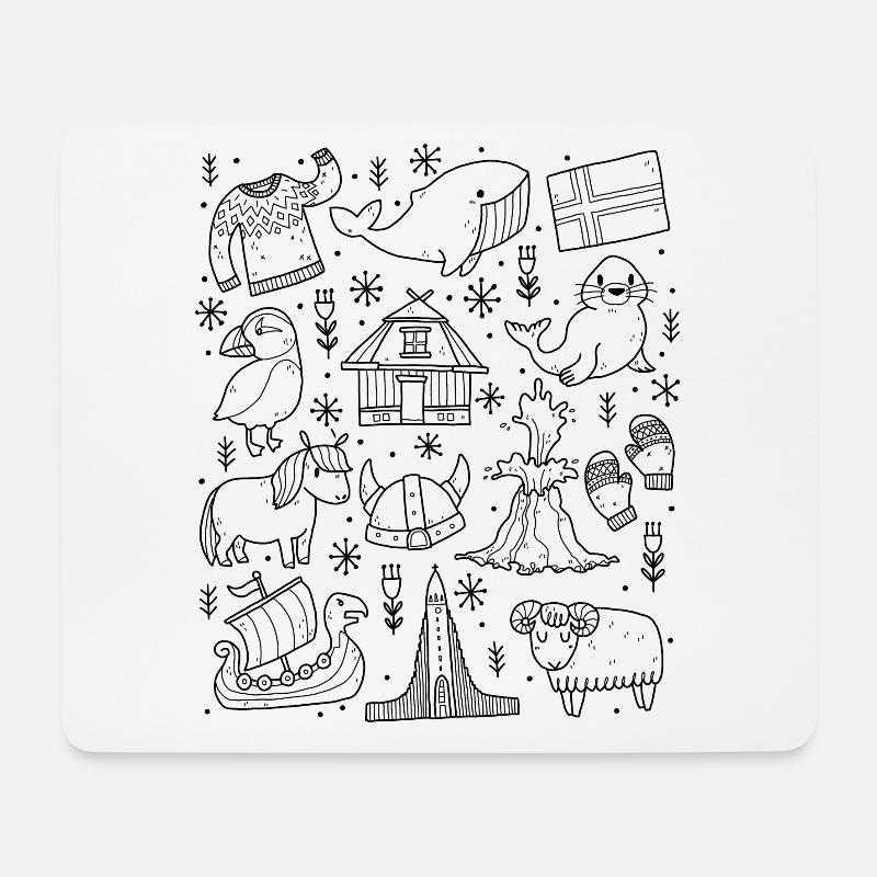 Island - Mousepad (Querformat) - Weiß