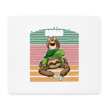 Procrastination Squad Sloth Turtle Snail Lazy Day - Mousepad (Querformat) - Weiß - Vorne