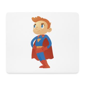 Cartoon Superhero Boy - Sauver le monde pour les enfants - Tapis de souris (format paysage) - blanc - Devant