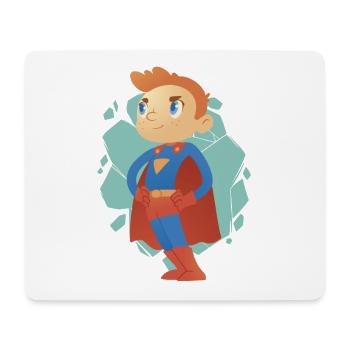 Cartoon Superheld Junge - Welt retten für Kinder - Mousepad (Querformat) - Weiß - Vorne