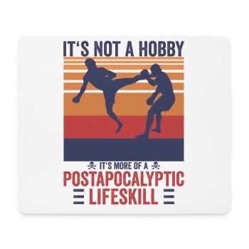 Vintage Kickboxer Postapocalyptic Lifeskill Shirt - Mousepad (Querformat) - Weiß - Vorne