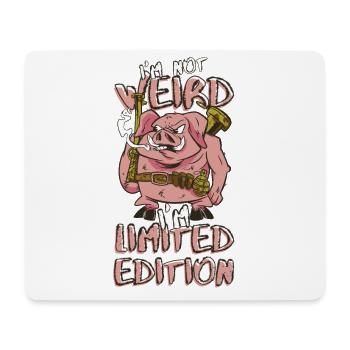 Cooles Cartoon Schwein - Limited Edition - Spruch - Mousepad (Querformat) - Weiß - Vorne