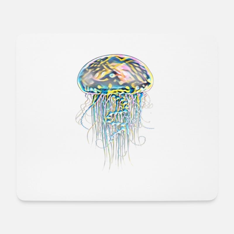 Qualle - Mousepad (Querformat) - Weiß