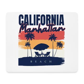 Manhattan Beach Californie Vacances Ocean Palm - Tapis de souris (format paysage) - blanc - Devant