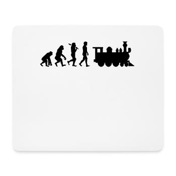 Evolution Eisenbahn Lokomotive - Mousepad (Querformat) - Weiß - Vorne