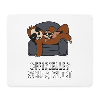 Offizielles Schlafshirt - Faultier Papa mit Kind - Mousepad (Querformat) - Weiß - Vorne