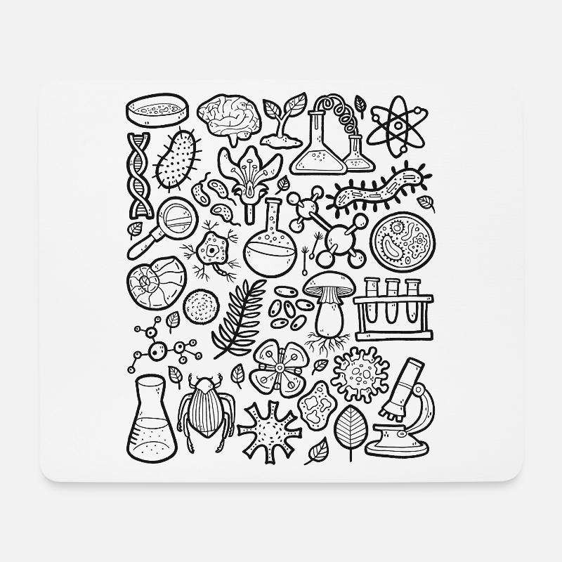 Biologie Doodle - Mousepad (Querformat) - Weiß