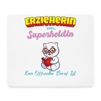 Erzieherin Weil Superheldin Kein Beruf Ist Kita - Mousepad (Querformat) - Weiß - Vorne