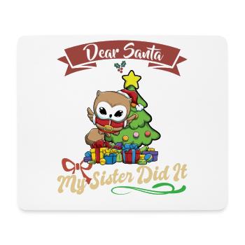 Cher Père Noël Ma sœur l’a fait frères et sœurs Noël - Tapis de souris (format paysage) - blanc - Devant