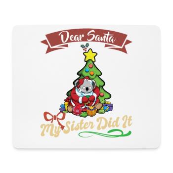 Cher Père Noël Ma sœur l’a fait frères et sœurs Noël - Tapis de souris (format paysage) - blanc - Devant