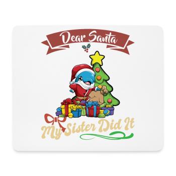 Cher Père Noël Ma sœur l’a fait frères et sœurs Noël - Tapis de souris (format paysage) - blanc - Devant