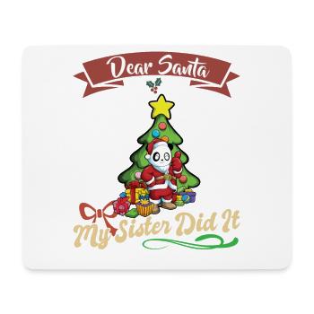 Cher Père Noël Ma sœur l’a fait frères et sœurs Noël - Tapis de souris (format paysage) - blanc - Devant